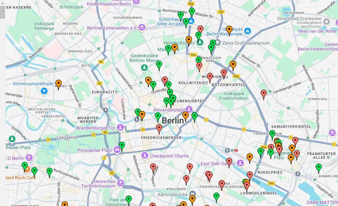 Berlin-Vegan Einkaufen Karte