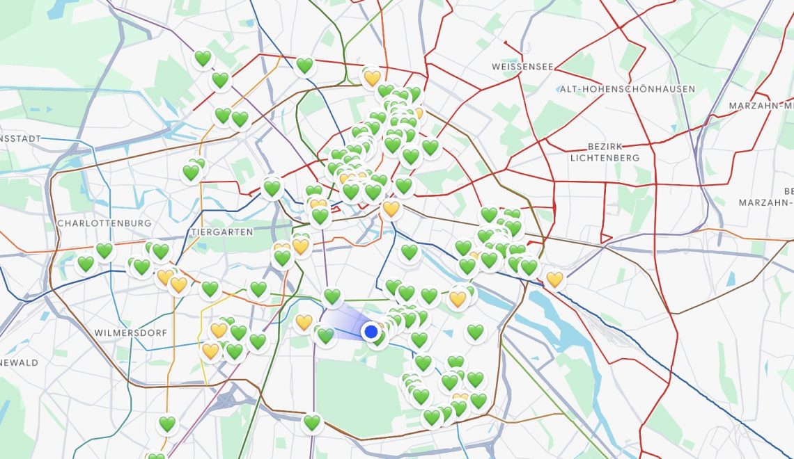 Berlin-Vegan Liste für Google Maps
